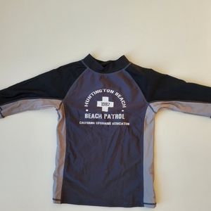 Rashguard beach patrol sun protection 3/4 sleeve grey black NWOT